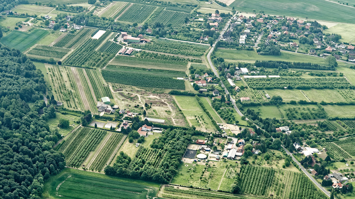 Aerial view of developments